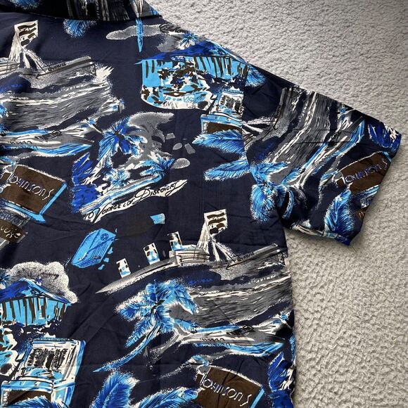 Han Ton Hawaiian Shirt Mens Large Aloha Short Sleeve Button Up - Picture 11 of 12